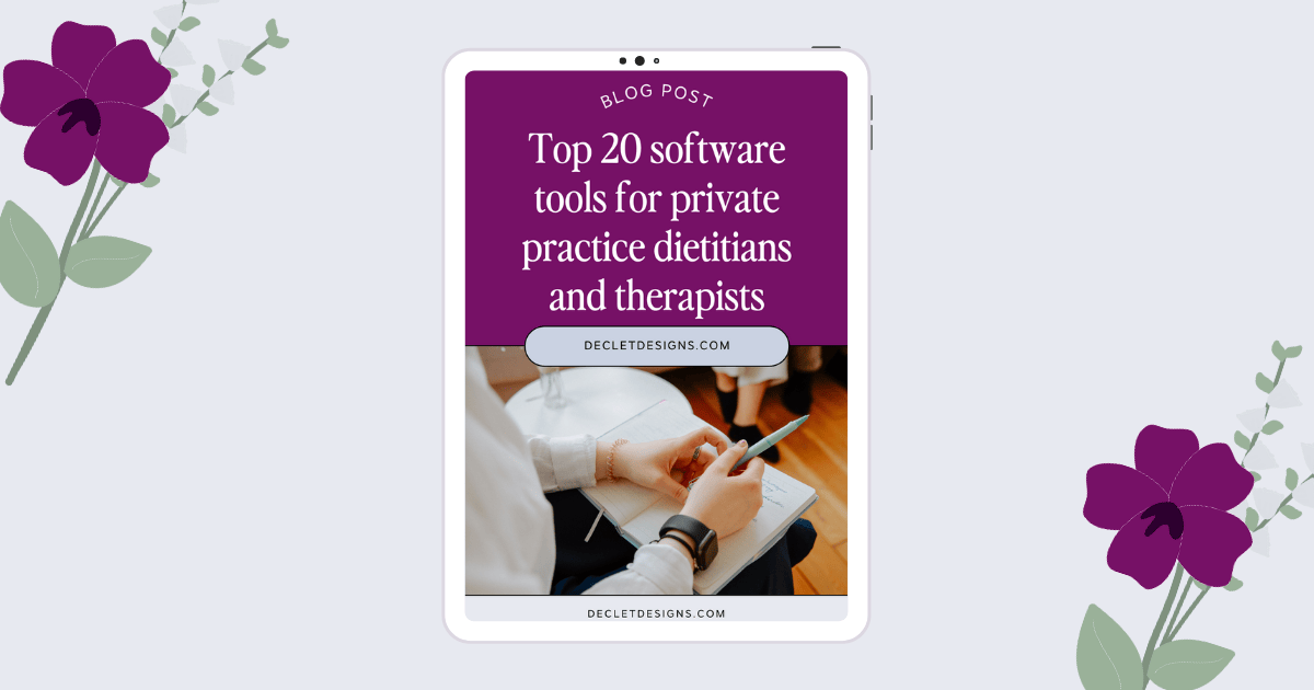 Top 20 software tools for private practice dietitians and therapists
