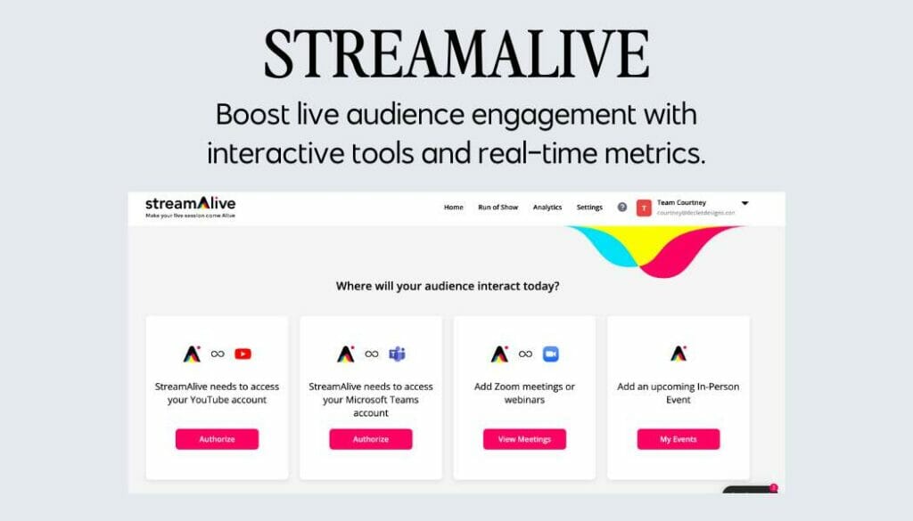 streamalive is great for private practices who want to engage their webinar audiences