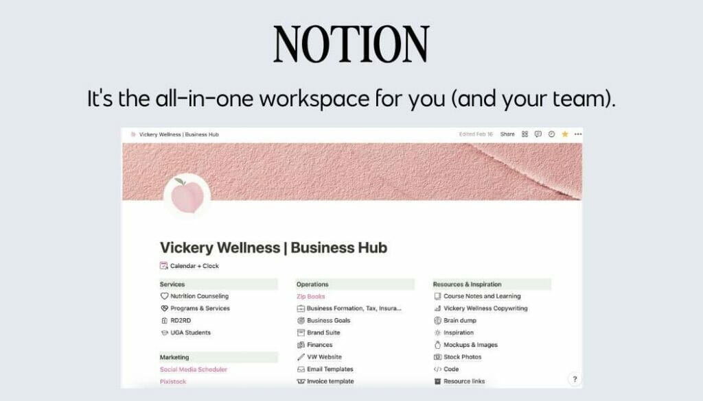 notion is great for private practice organization