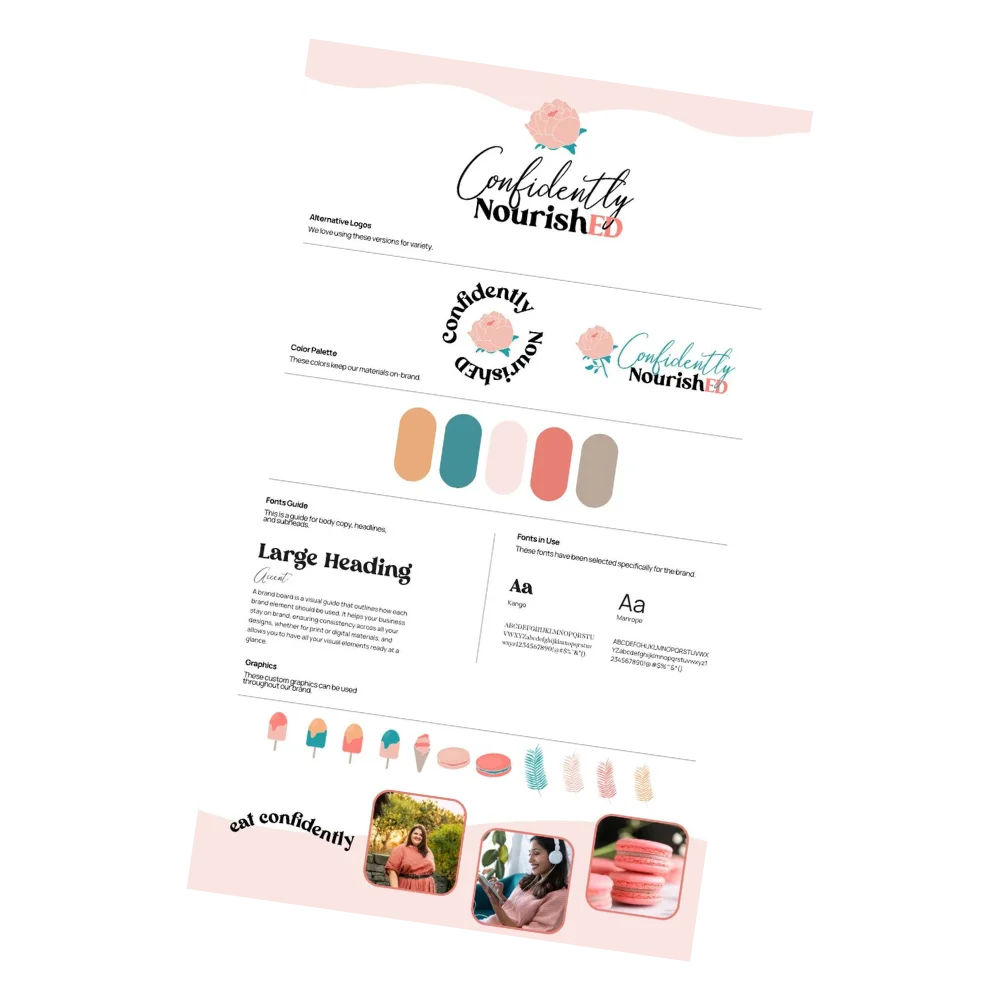 confidently nourished dietitian branding